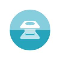 Printing magnifier icon in flat color circle style. vector