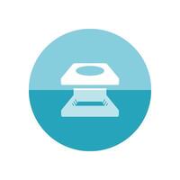 Printing magnifier icon in flat color circle style. vector