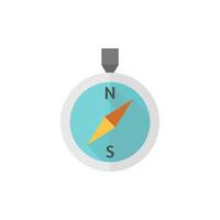Compass icon in flat color style. Direction north south lost locate vector