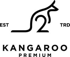 Set of kangaroo line logo icon design illustration vector