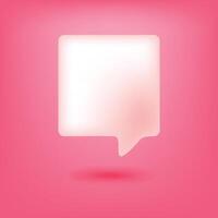 chat bubble 3d soft pink design illustration vector