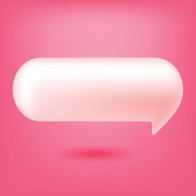 chat bubble 3d soft pink design illustration
