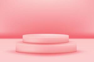 Podium Valentine soft pink 3d simple illustration vector