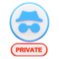 Privatsphäre Sicherheit Symbol 3d Rendern Illustration png