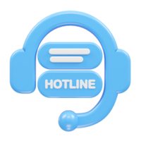 Customer support icon hotline 3d rendering illustration element png