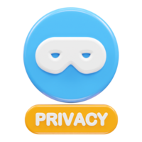 Privacy safety icon 3d rendering illustration png