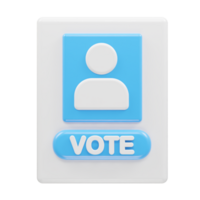 votar icono ilustración 3d representación png