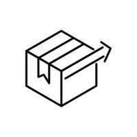 Box delivery with arrow line icon design vector