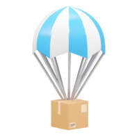 Parachute icon 3d illustration 3d rendering element png