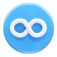 Infinity icon render 3d illustration png