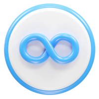 Infinity icon render 3d illustration png