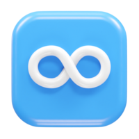 Infinity icon render 3d illustration png