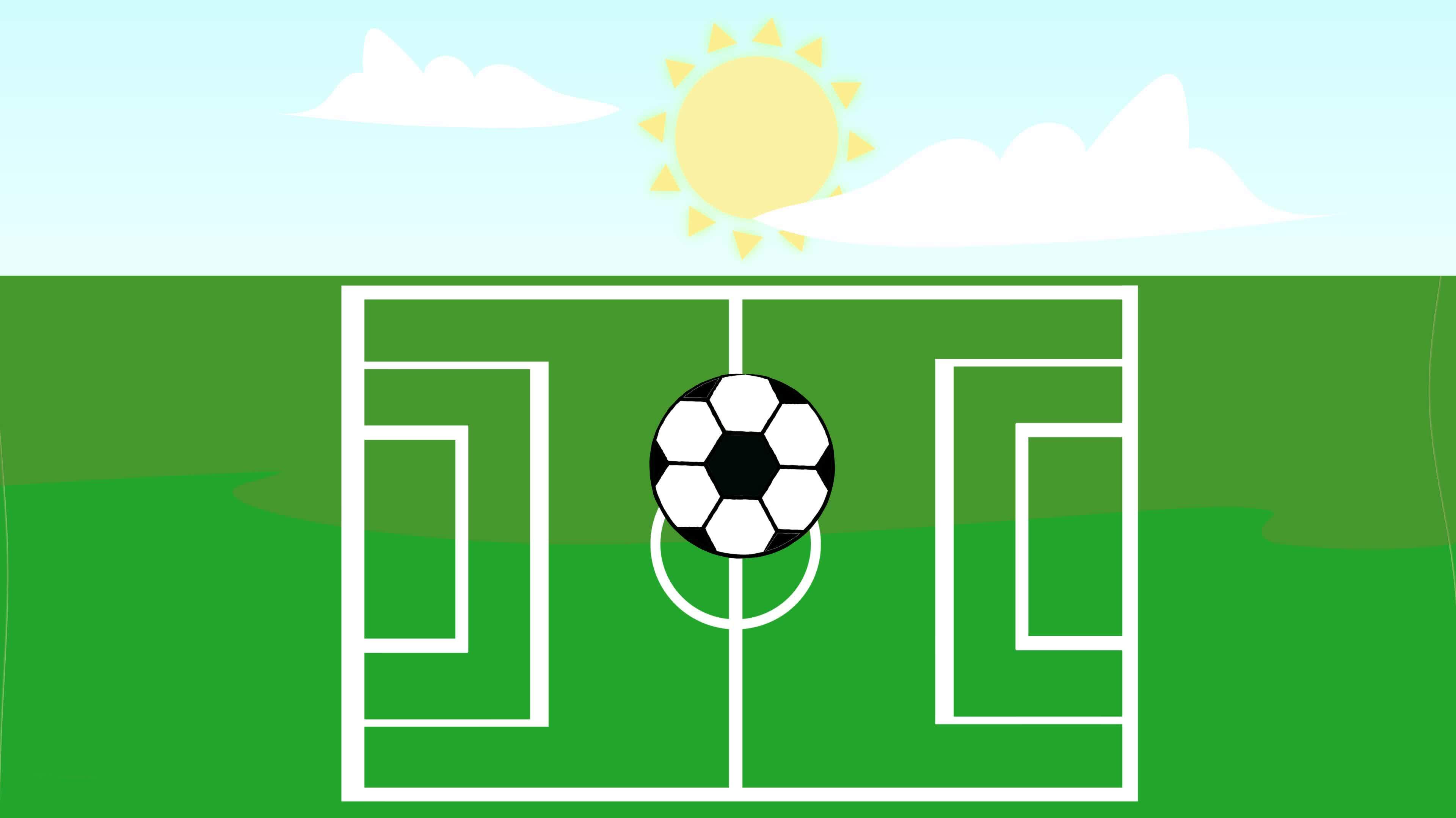 2d animation football field with soccer ball. 38054803 Stock Video at