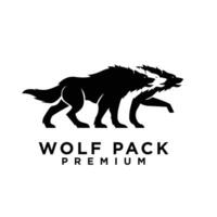 lobo paquete logo icono diseño ilustración vector