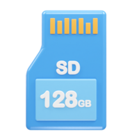 sd kaart 128 GB icoon 3d illustratie renderen element png