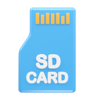 Sd card icon 3d illustration rendering element png