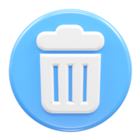 Recycle bin icon 3d render illustration element transparent png