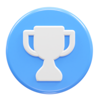 Trophy icon 3d illustration rendering element png