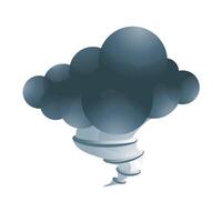 Weather overcast storm icon in color. Nature forecast thunder vector