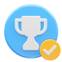 Trophy icon 3d illustration rendering element png