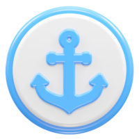 Anchor icon rendering 3d illustration png