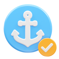 Anchor icon rendering 3d illustration png