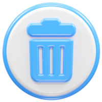 Recycle bin icon 3d render illustration element transparent png