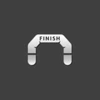 Finish line icon in metallic grey color style. Air tube inflatable vector