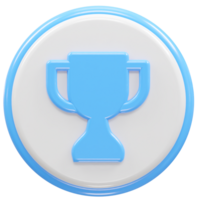 Trophy icon 3d illustration rendering element png