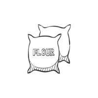 Hand drawn sketch icon flour sack vector