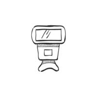 Hand drawn sketch icon camera flash vector