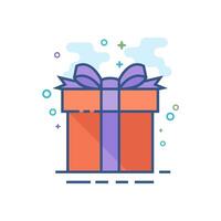 Gift box icon flat color style vector illustration