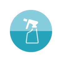 Sprayer bottle icon in flat color circle style. Gardening laundry water liquid softener vector