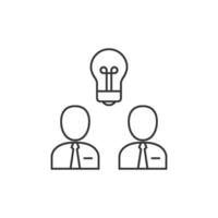 Teamwork icon in thin outline style vector