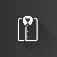 Folded shirt flat color icon long shadow vector illustration