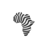 Africa map striped icon in flat color style. Continent safari explore travel journey vector