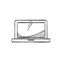 Hand drawn sketch icon laptop computer vector