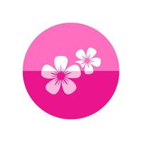 Jasmine flowers icon in flat color circle style. Spa, aromatherapy vector