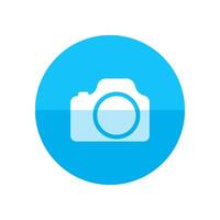 Camera icon in flat color circle style. Photography picture electronic imaging vector