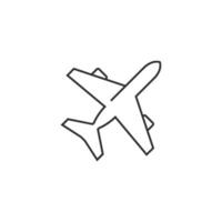 Airplane icon in thin outline style vector