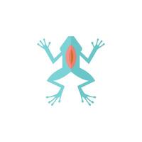 Lab frog icon in flat color style. School experiment biology lesson study vector