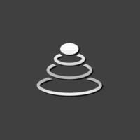 Stacked stone icon in metallic grey color style.Spa meditation wellness vector