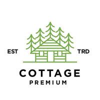 Pine house cottage logo icon design illustration vector