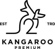Set of kangaroo line logo icon design illustration vector