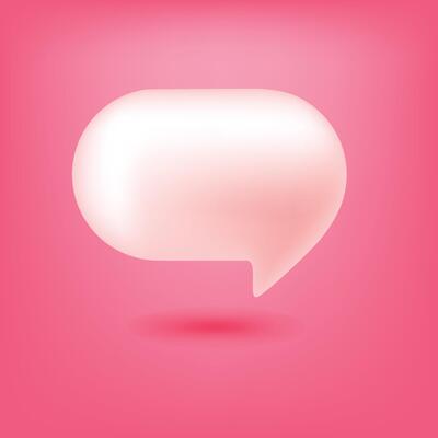 chat bubble 3d soft pink design illustration