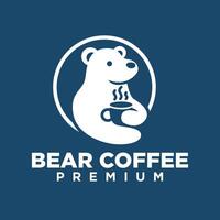 Polar Bear Coffee logo icon illustration design vector