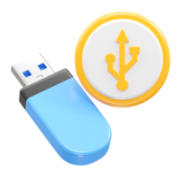 memoria USB USB icono 3d representación ilustración elemento png