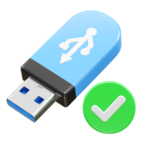 Pendrive usb icon 3d rendering illustration element png