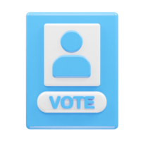 votar icono ilustración 3d representación png