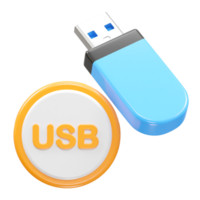 chiavetta USB USB icona 3d interpretazione illustrazione elemento png